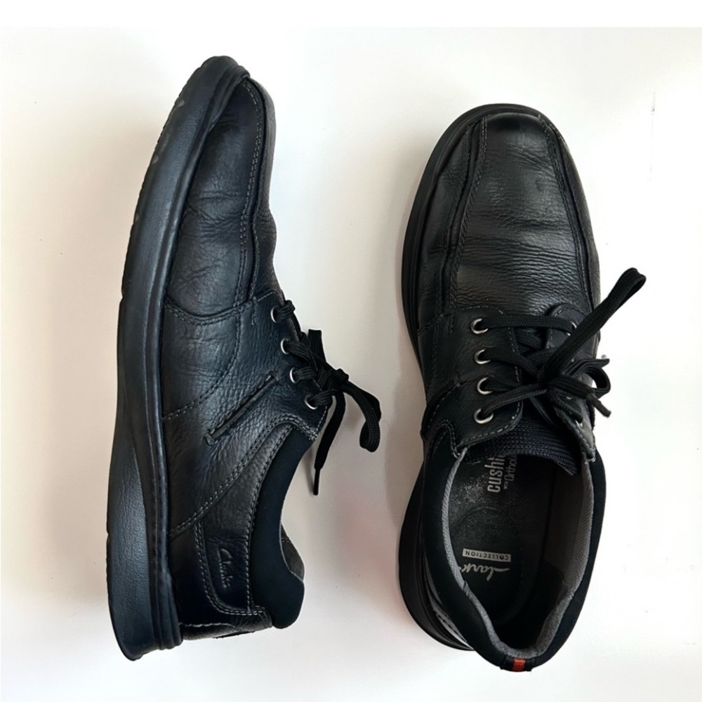 Clark’s Men’s Black Leather Oxford Shoes - Picture 7 of 10